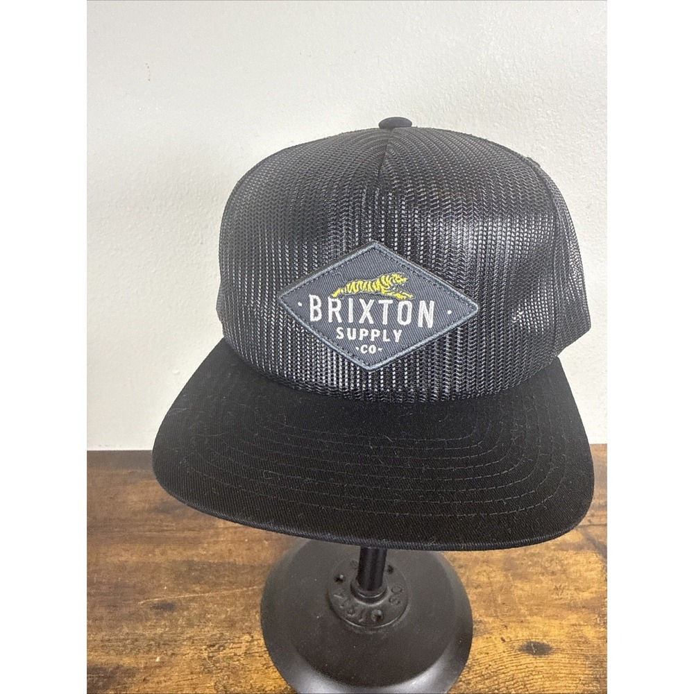Brixton Leaper MP All Mesh Black Trucker Hat Adjustable Snapback NWT One Size